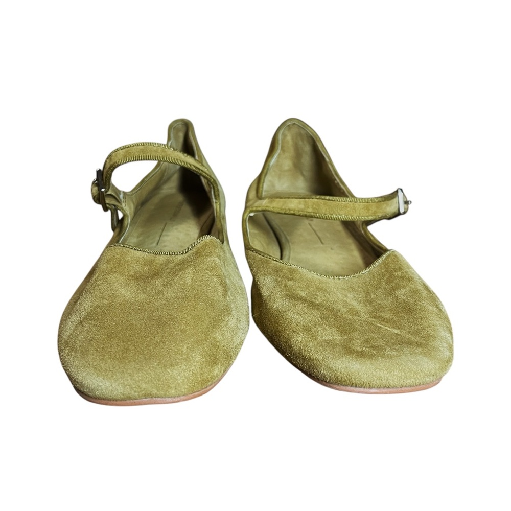 Intentionally Blank NWOB Olive Green Mustard Suede Kemp Mary Jane Shoes 8 - Picture 7 of 11